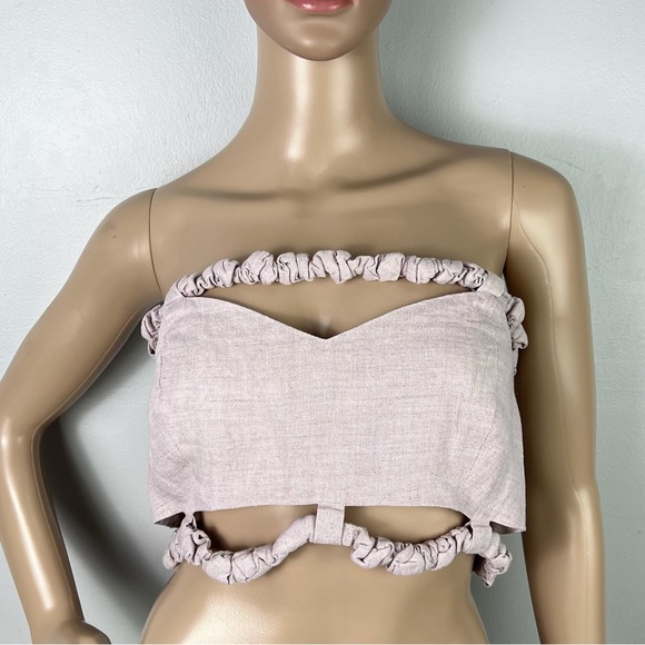 NEW GANNI PURPLE STRAPLESS CROP TOP - Picture 2 of 11